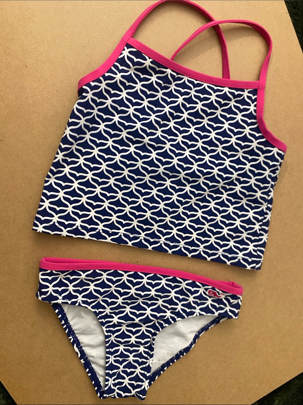 Vineyard Vines Navy & Pink Geometric Tankini Set